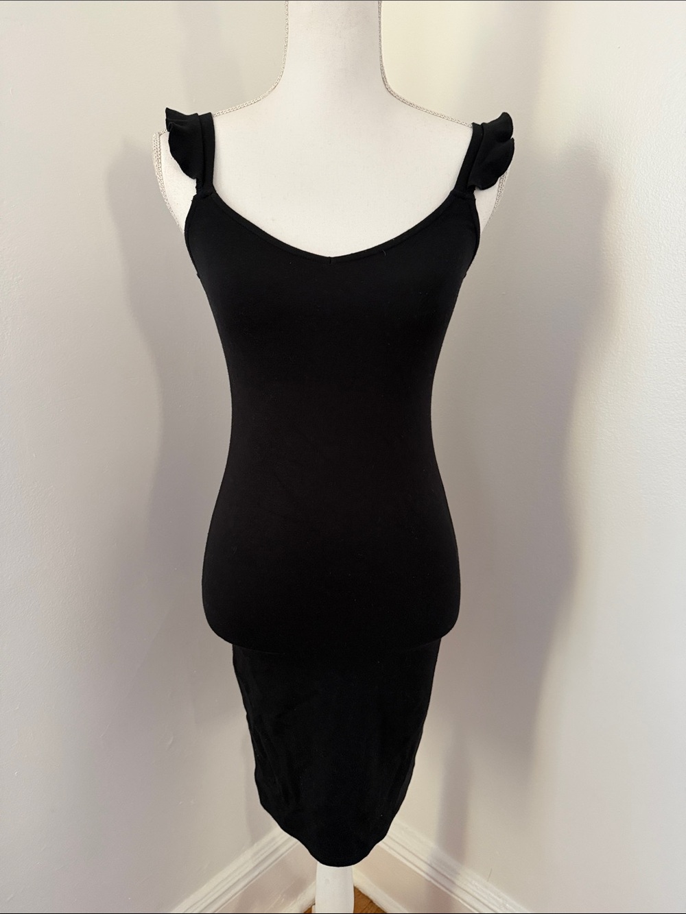 Forever 21 Black Ruffle-Shoulder Dress